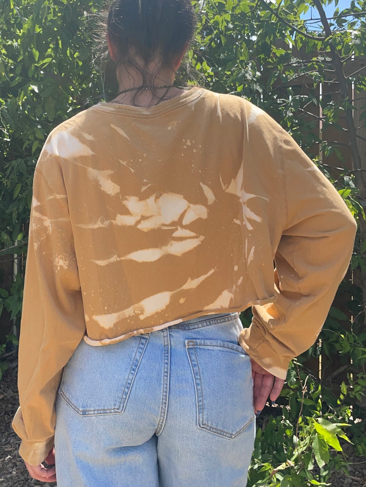 Hand dyed cropped oversized henley
