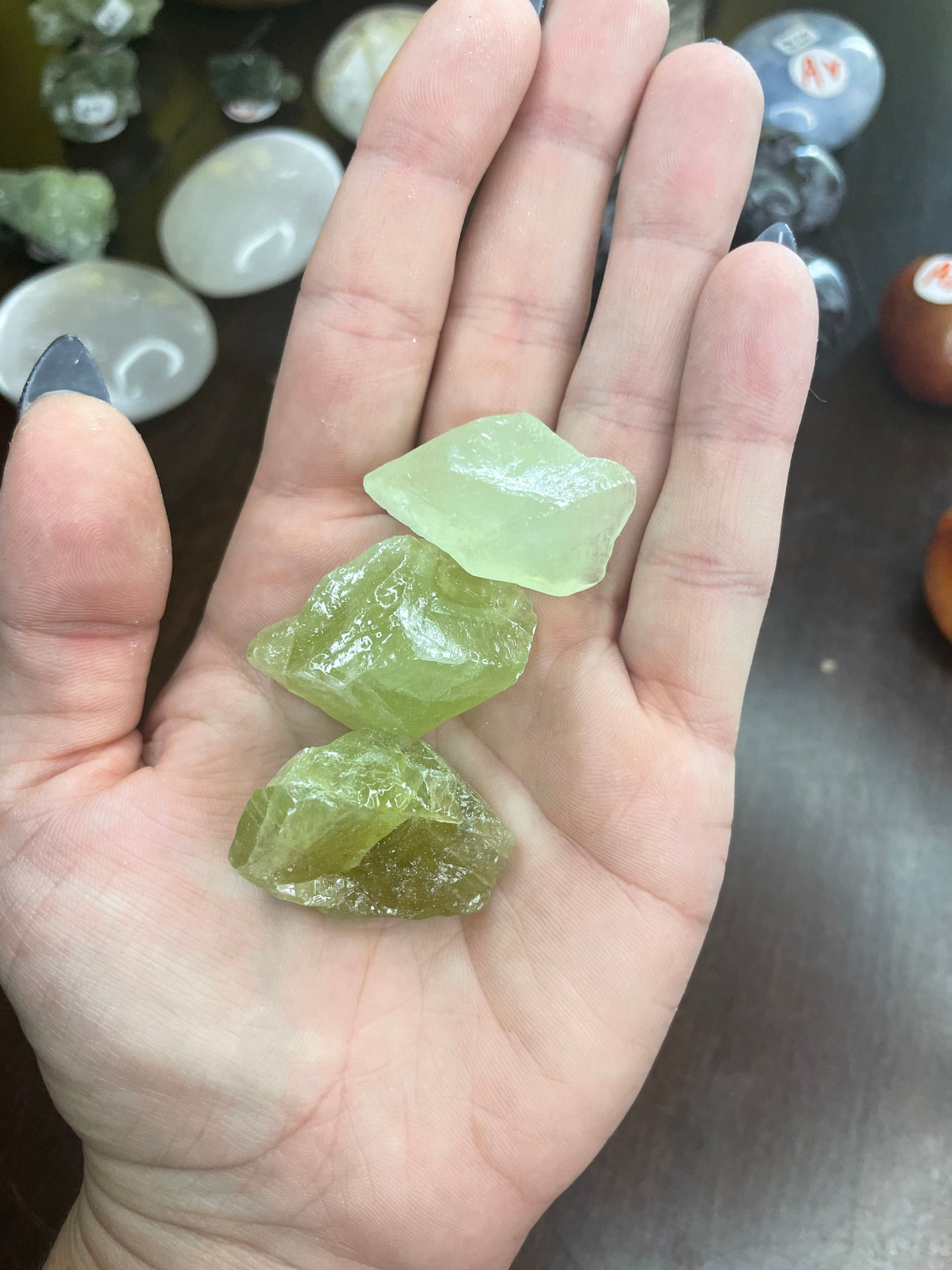 Green Calcite chunks