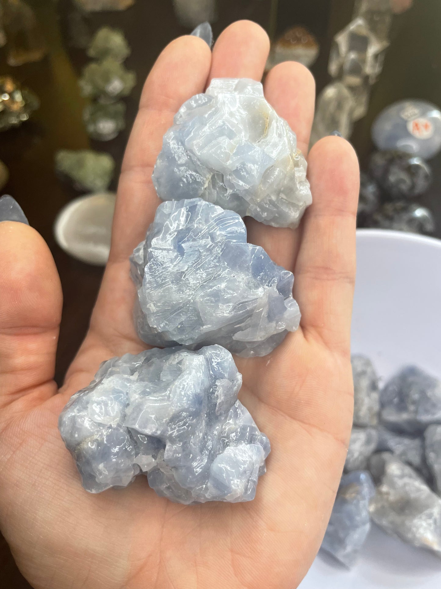 Blue Calcite chunks
